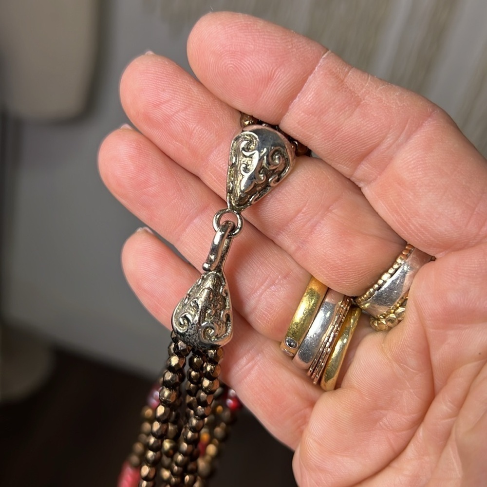 80's Vintage Jay Strongwater Multi Strand Crystal Necklace with Pendant - Picture 9 of 16